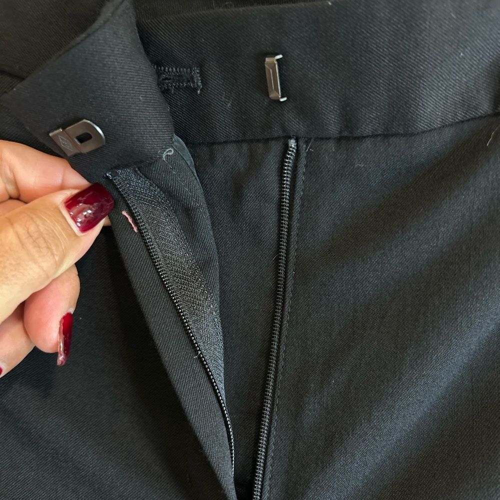 346 Brooks Brothers stretch Women's Elegant Black Wide Leg Trouser.98%wool - Picture 8 of 16
